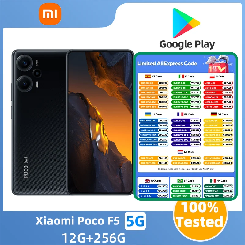 Xiaomi POCO F5  5G SmartPhone Battery capacity 5000mAh 64MP Camera CPU Snapdragon 7+ Gen 2  original used phone