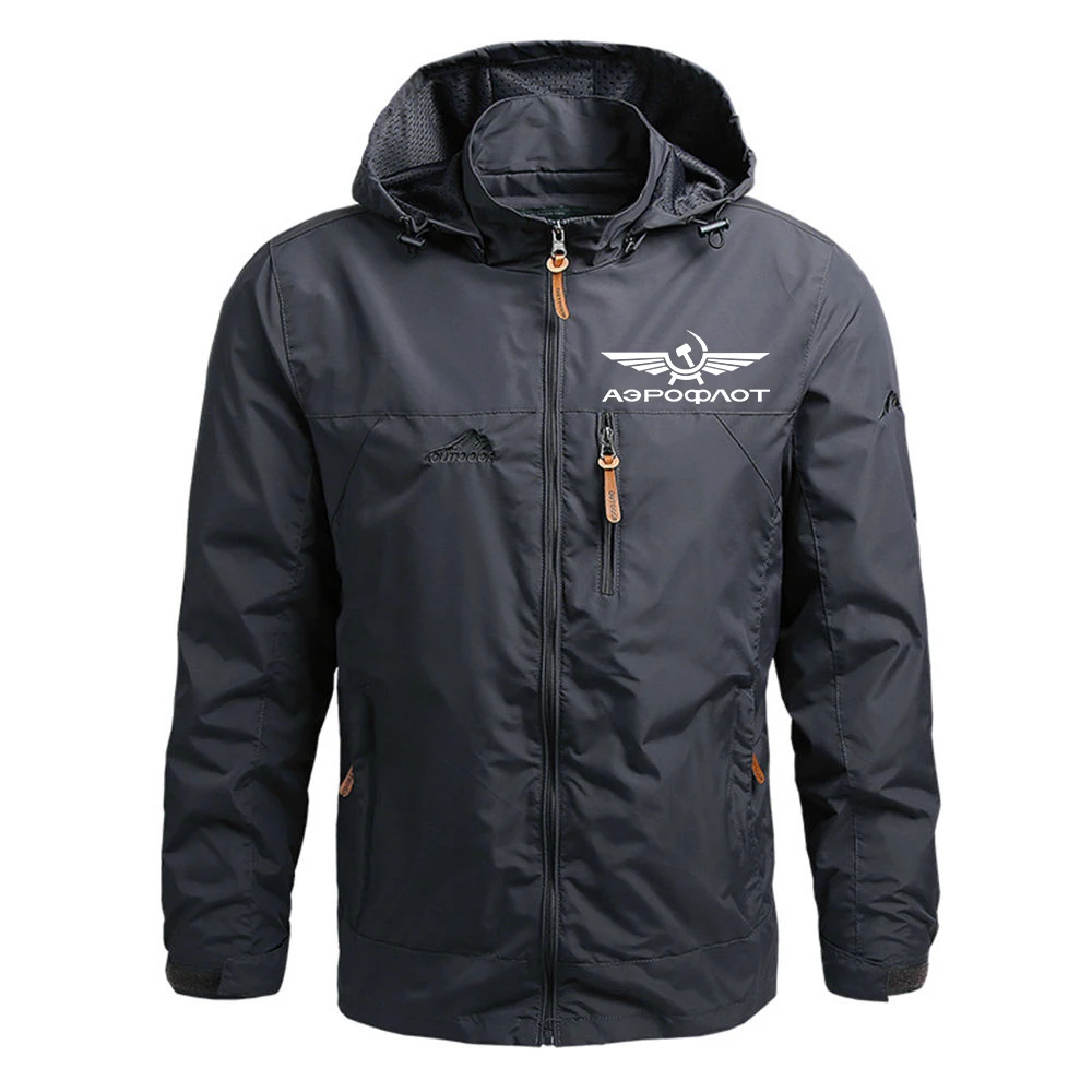 

2023 Aeroflot Aviation Russe Pilote Aerospace Autumn Winter CCCP Waterproof Hooded Coats Fashion Solid Color Windbreaker Jackets