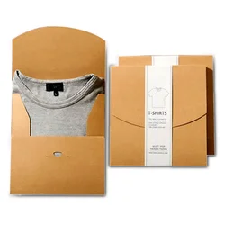 Customized productEco Friendly Packing Kraft Paper Garment Packaging T-shirt Box Custom Logo Foldable Clothing Tshirt Packaging