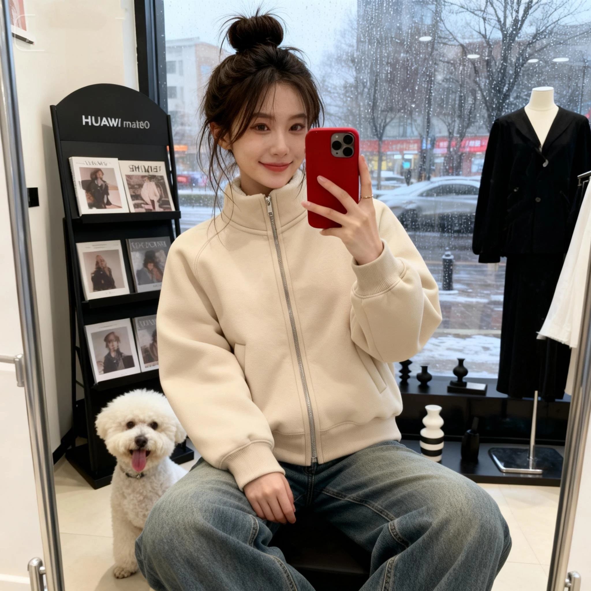 

Thickened Lamb Velvet Hoodie Women's Warm All-Match Casual Zipper Open Cardigan Outerwear Stand Collar Long Sleeve Polyester ...