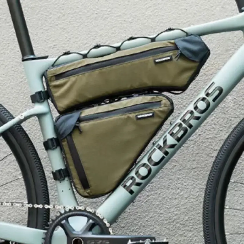 ROCKBROS Fahrrad-Dreieckstasche, Fahrrad-Dreieckstasche, abriebfest, Reise-Organizer, tragbar, großes Fassungsvermögen, 1,5 l Schlauchtasche