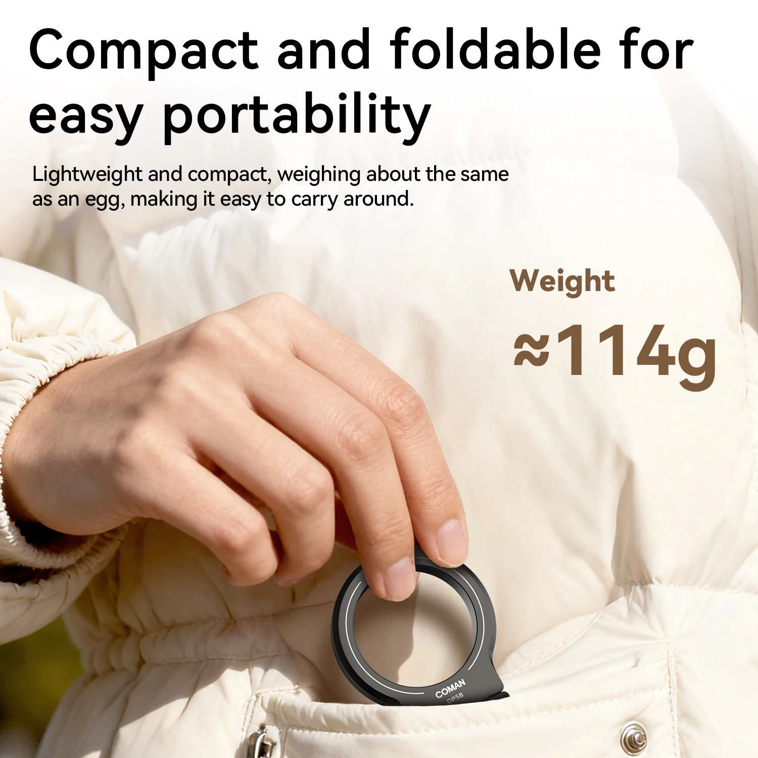 COMAN DP58 Magnetic Phone Tripod Aluminum MagSafe Tripod Stand with Carabiner Mini Portable Travel Pocket Tripods For iPhone 17 Pro Max 16 15 14 13 Samsung Huawei Phone Magsafe Smartphone Mini Bracket