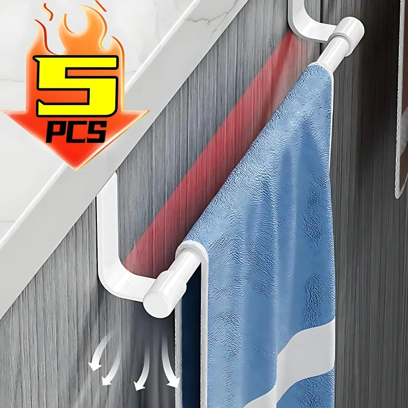 

5/1PCS Cabinet Stainless Steel Towel Rack Without Perforated Towel Rack Suitable for Household Kitchen Bathroom Towel Racks