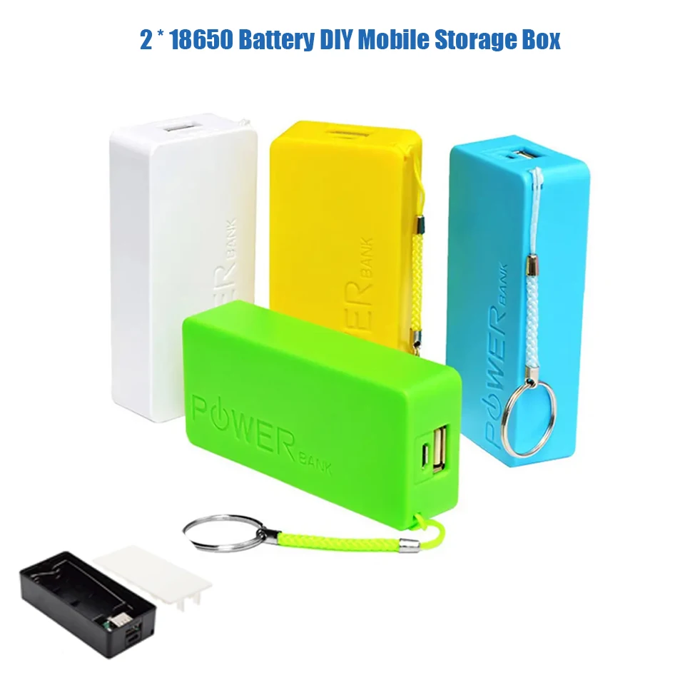 Portable Power Bank For 18650 Battery DIY Mobile Storage Box General Charger For 5600mAh 18650 Battery 2 Slot Charger Case Cover