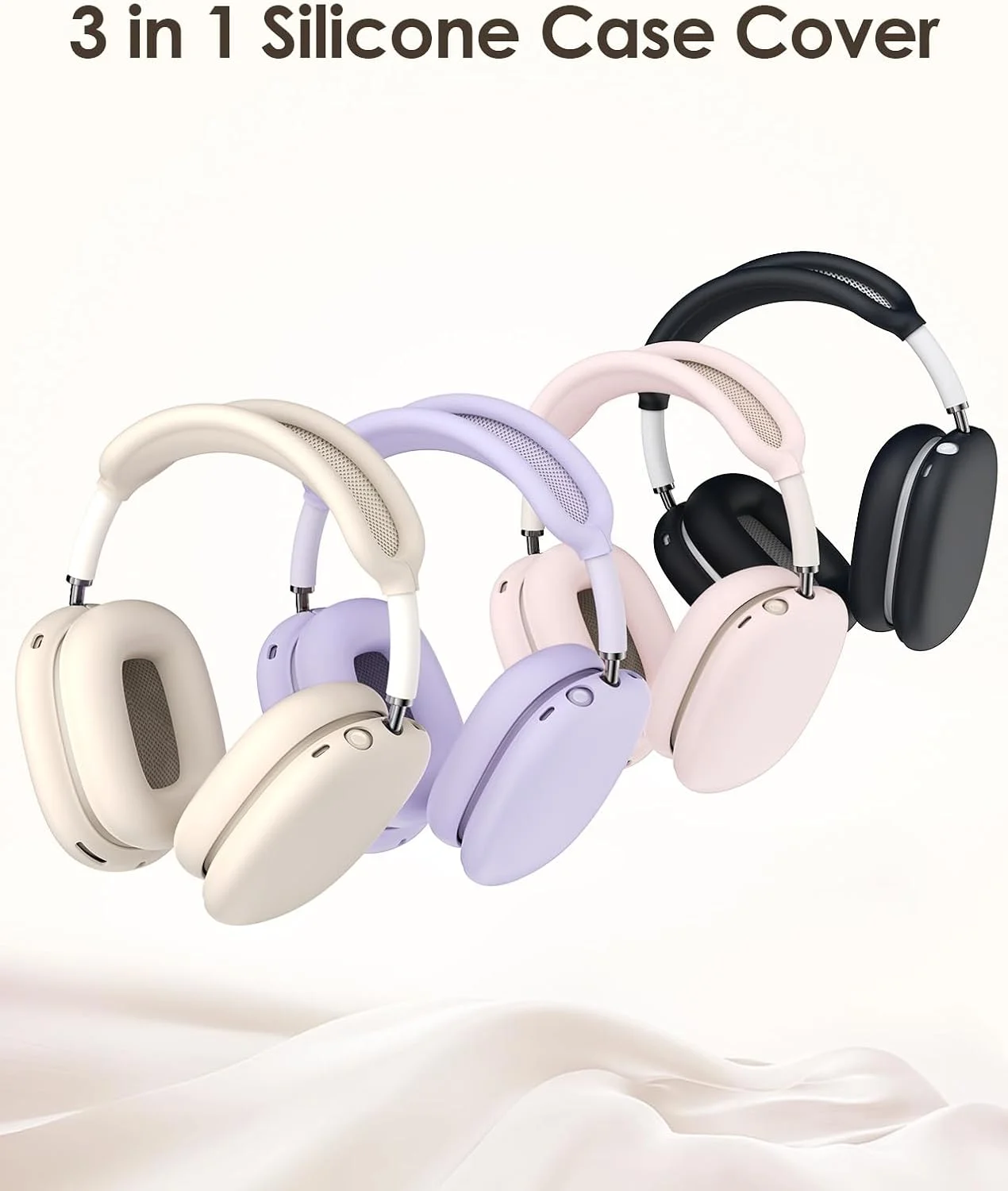 

For AirPods Max 3 in 1 Silicone Cover Set - Baby-Skin Soft & 360° Protection for Ear Pads/Headband, Earphone Cover Accessories