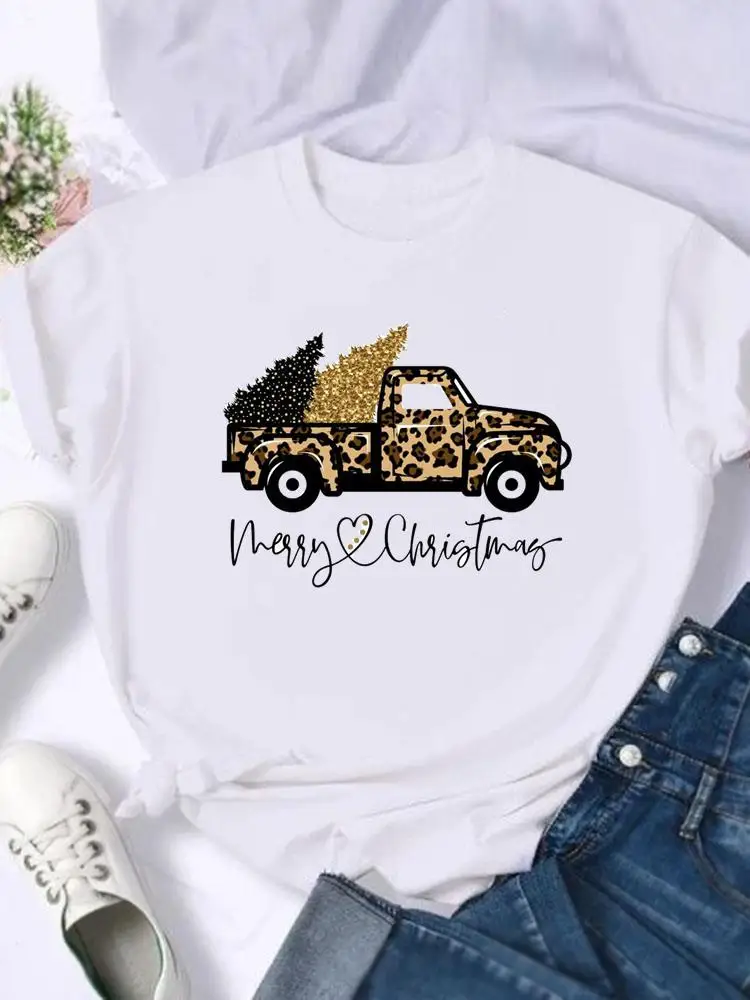 تي شيرت نسائي مطبوع جميل 90s ، عيد ميلاد سعيد ، العام الجديد ، العطلة ، تي شيرت برسومات ، قميص نسائي ، موضة الملابس ، الموضة ، #5