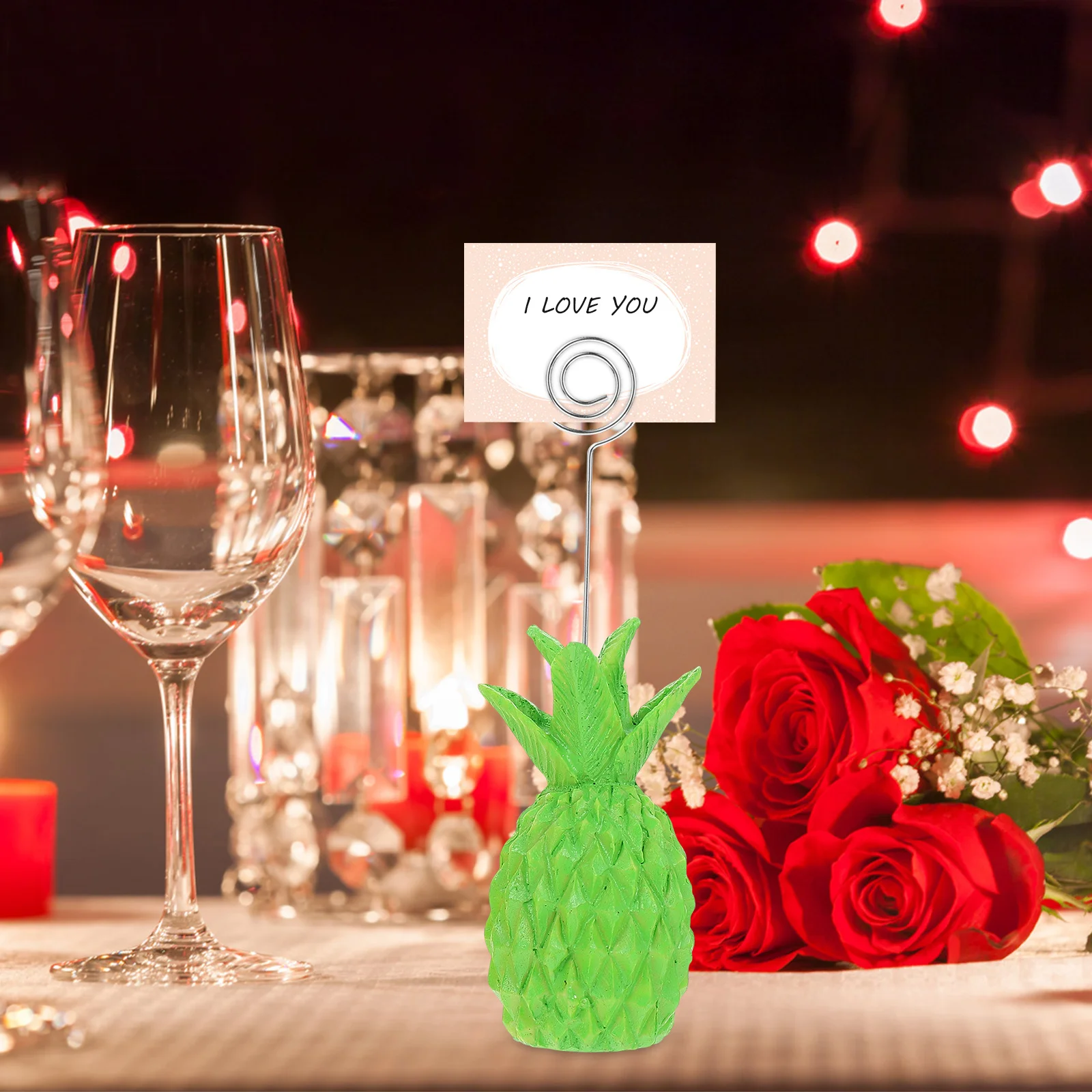 

2 Pcs Photo Holder for Desk Postcard Holders Tabletop Pineapple Picture Memo Clip Place