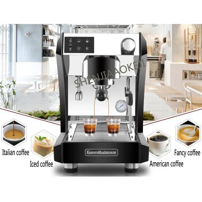 Italian coffee machine 1.7L Steam Double Boiler Double Pump 15BAR Full semi-automatic stainless steel coffee machine 220V