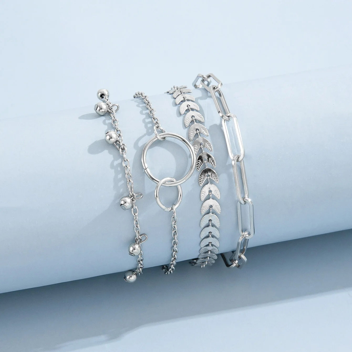 أساور بوهيمية مطرزة بالخرز للنساء ، ورق زهور جميل ، مجوف هندسي ، أطقم مجوهرات بشراشيب قابلة للتعديل ، 6 من كل طقم #2