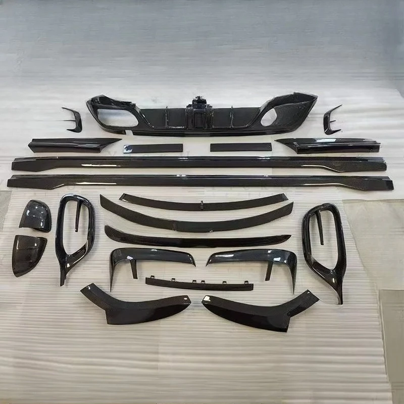Style Dry Carbon Fiber Body Kit for- S-Class W223 S480/580/680 - Front Lip & Top Wing Spoiler Upgrade