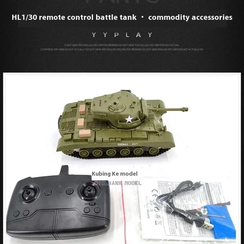 Nuovo carro armato telecomandato da 2,4 g, carro armato da combattimento wireless 1:30 Simulazione Sherman Pershing Modello, giocattoli per bambini, regali per giovani