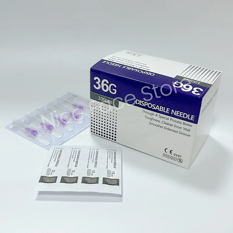 100 قطعة/صندوق المتاح 36 جرام 4 مللي متر إبرة غير مؤلم إبرة صغيرة أداة اليد