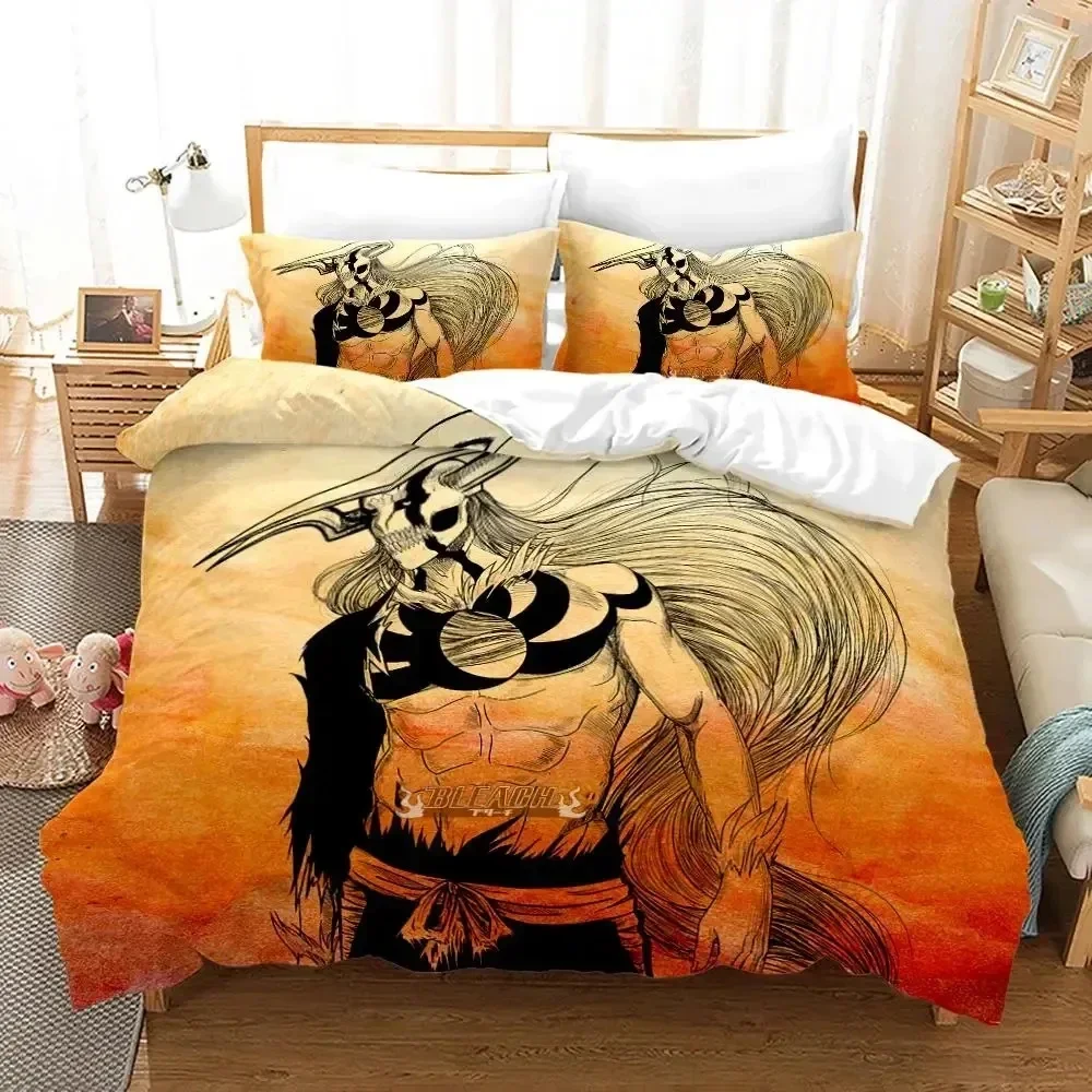 Top Anime Bleach Kurosaki Ichigo Bedding Set Boys Girls Twin Queen Size Duvet Cover Pillowcase For Boys Adult Home Textileextile