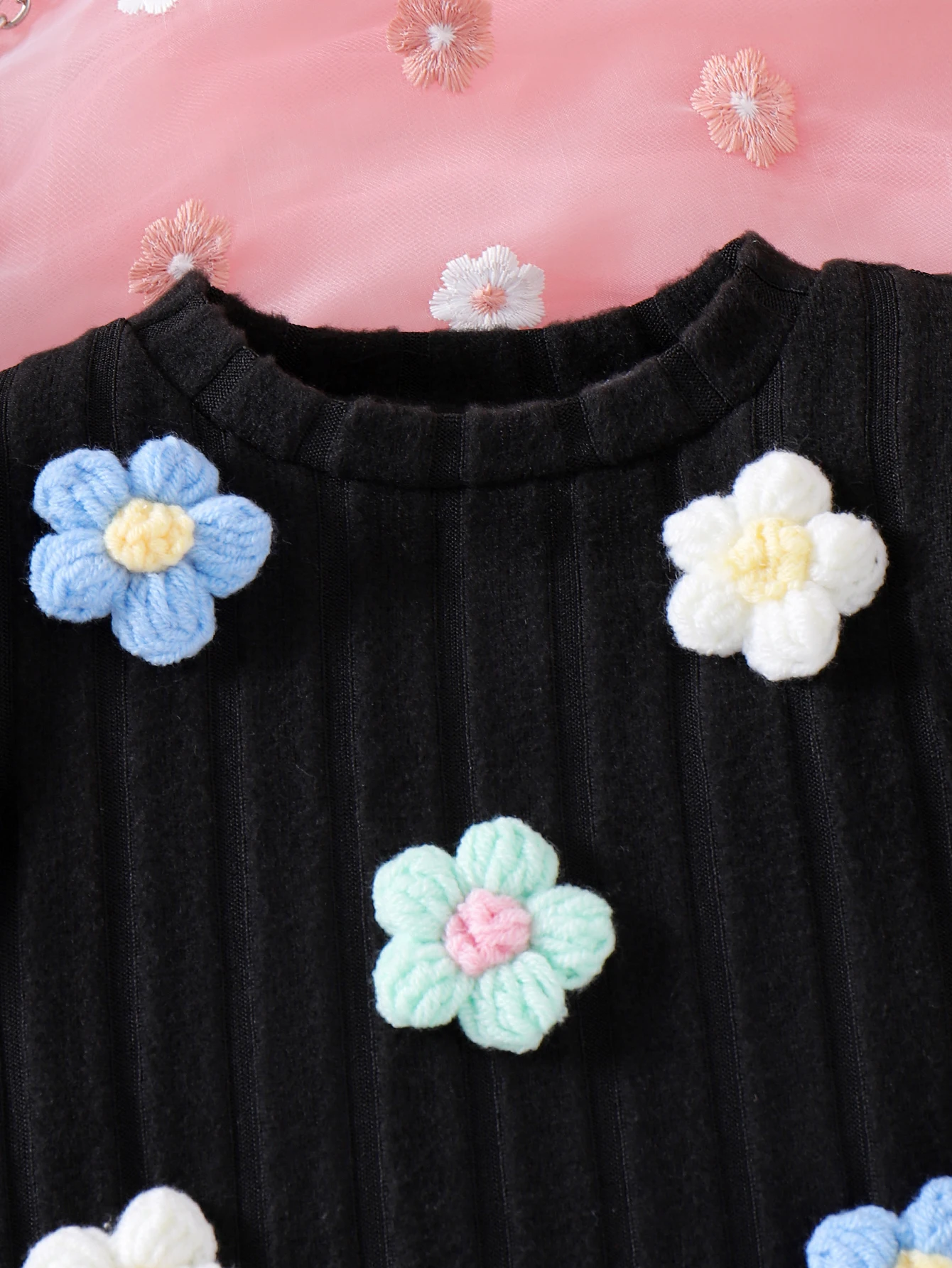 Autumn New Style For Girls Aged 0-3 Years Old, Comfortable Fashionable Foreign Style Flower Embroidered Black Dress