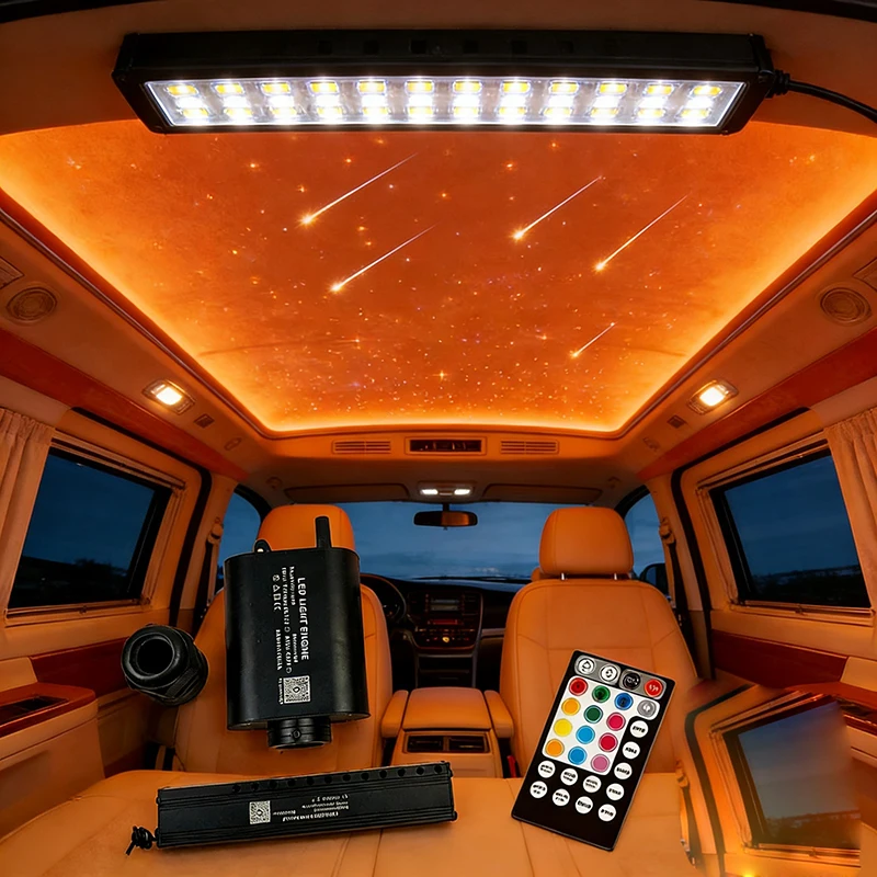 

Новый комплект оптоволоконной подсветки для автомобиля: звездное небо, эффект падающих звезд, LED-лампа с эффектом кабельного провода, заводская поставка