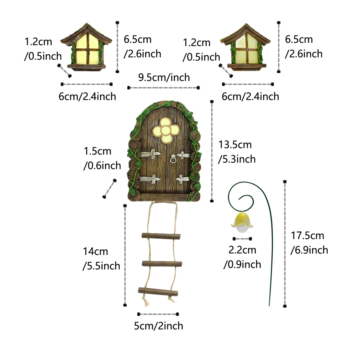 1 zestaw, mini bajkowe dekoracje drzwi, dekoracyjne wisiorki na zewnątrz, dekoracyjna statua ogrodowa na zewnątrz do dekoracji patio