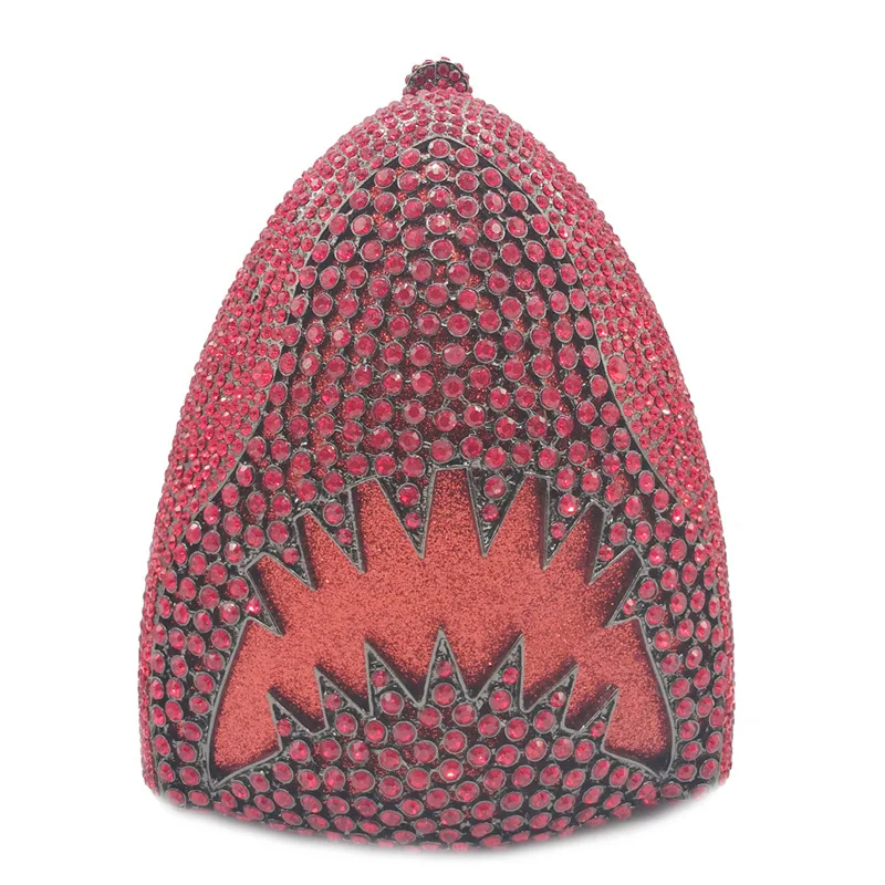Shark Mouth Shape Dinner Bag Pointed Bottom Hollow Diamond Clutch Fashion Evening Clutch Bag Bolsa Grife Luxo Bolso Fiesta Mujer
