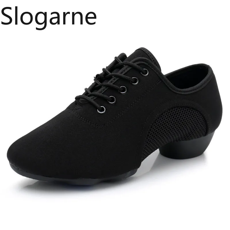 Crianças novos sapatos de dança salsa das mulheres dos homens preto profissional salão tango professor latino esportes sapatos de dança lona jazz tênis