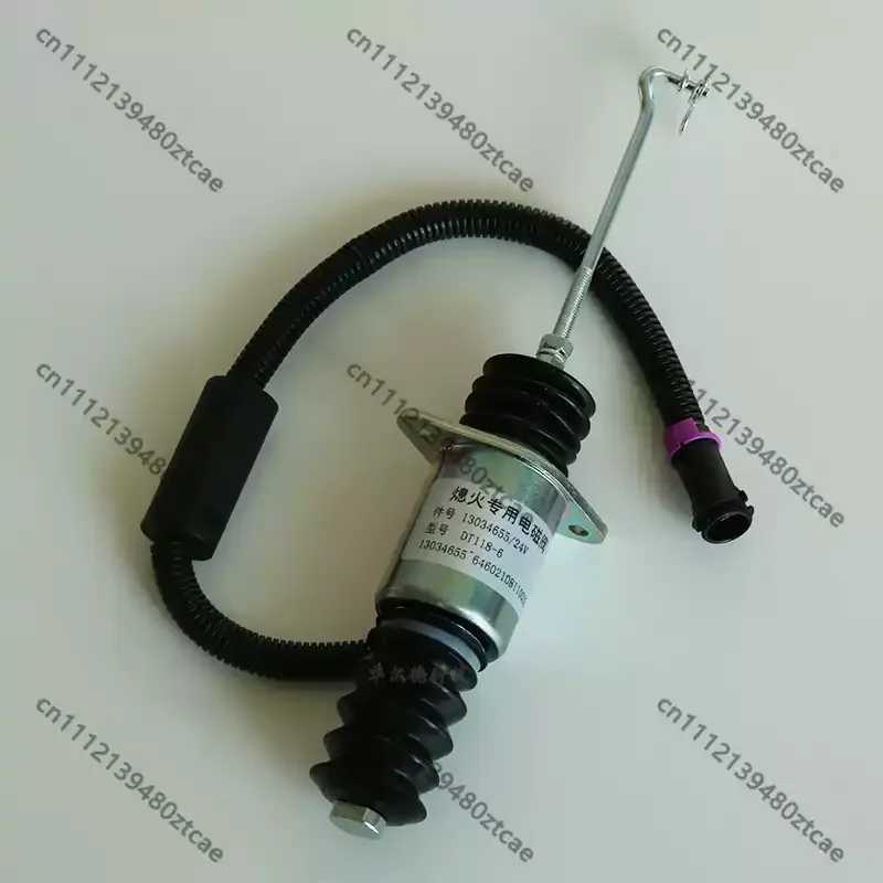 13034655 DT118-6 24V Fuel Cut Off Solenoid Valve Flameout Stop Solenoid Fit for WP4 WP6 Marine Diesel Engine
