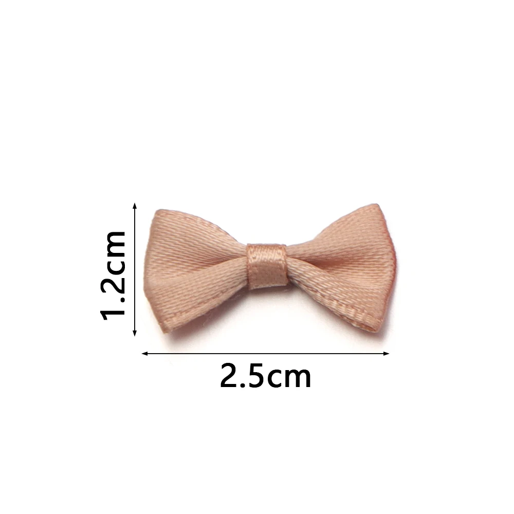 50Pcs 1.2X2.5cm Small Satin Ribbon Bows Waist Bow Tie Clothing Appliques Sew Craft Bow Wedding Party Sewing DIY Decorations