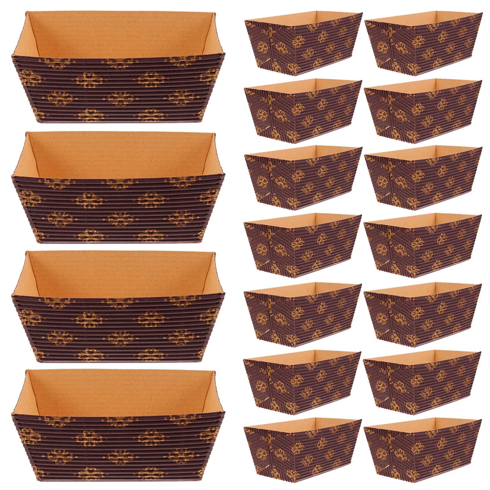 

25Pcs Cake Paper Trays Rectangular Loaf Pans Oil-Proof Stackable Mousse Cups Wedding Birthday Decorative Supplies