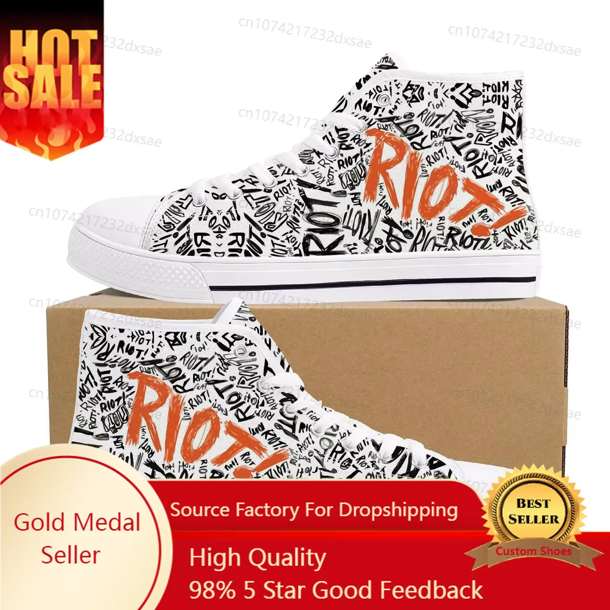 

Paramore Rock Band Pop High Top High Quality Sneakers Men Women Teenager Canvas Sneaker Casual Couple Shoes Custom Shoes