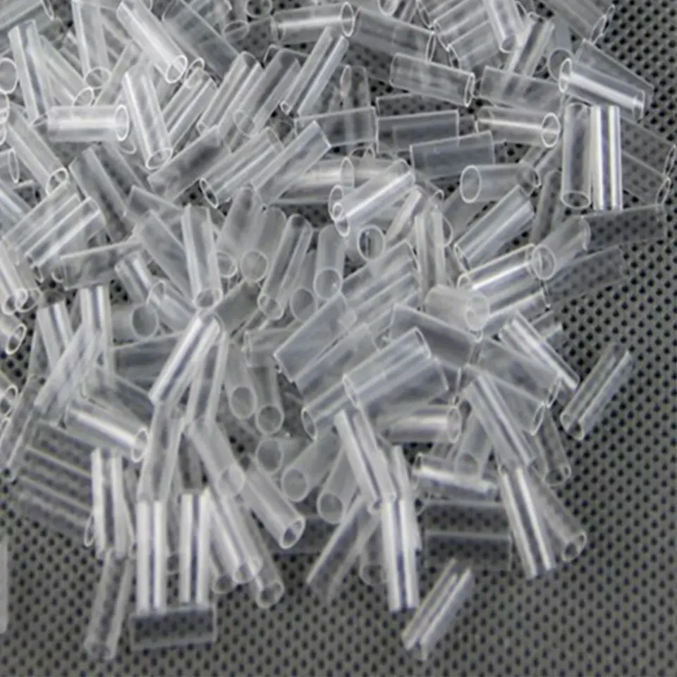 500 قطعة من أنابيب الانكماش الحراري لوصلات الشعر بدون أدوات إكسسوارات الشعر ذات اللون الشفاف اللاصق