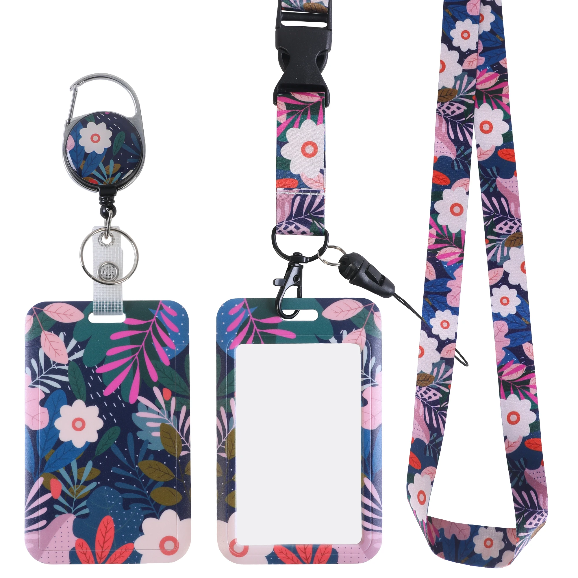 1 ชิ้นผู้ถือป้าย ID พร้อมเชือกเส้นเล็กสีชมพู Lanyard แนวตั้งกันน้ํา ID ผู้ถือป้ายสําหรับสํานักงาน, โรงเรียน, ท่องเที่ยว