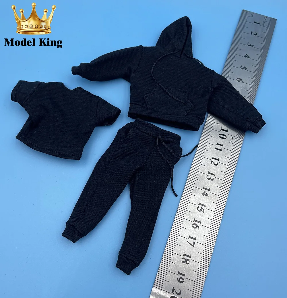 1/12 Scale Fashion Trend Loose Fitting Casual Sports Hoodie Short Sleeved Pants Three Piece Set 6 inches TM01A TBL Body Model