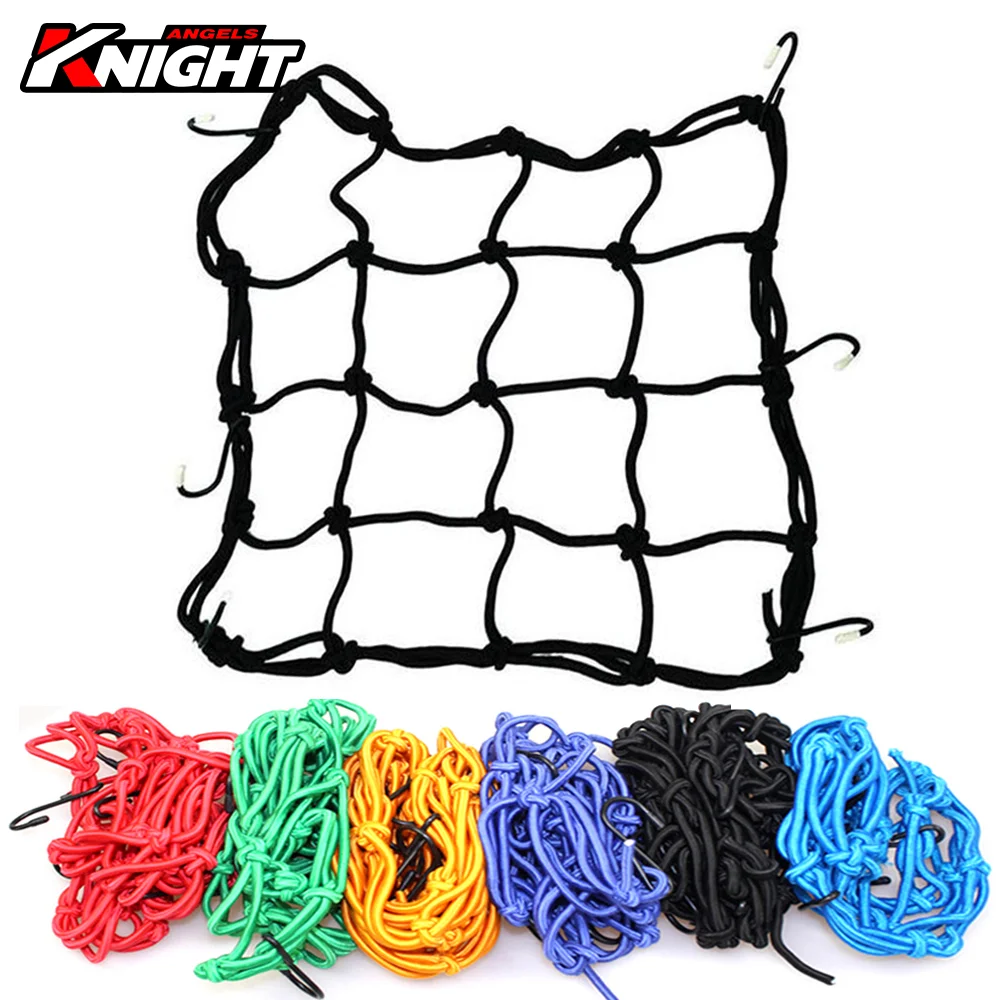 Motorcycle Luggage Net Cover Bike Hold Down Fuel Tank Luggage Mesh Rubber Elastic Bungee Motorcycle Bike Tank Hooks Helmet Net