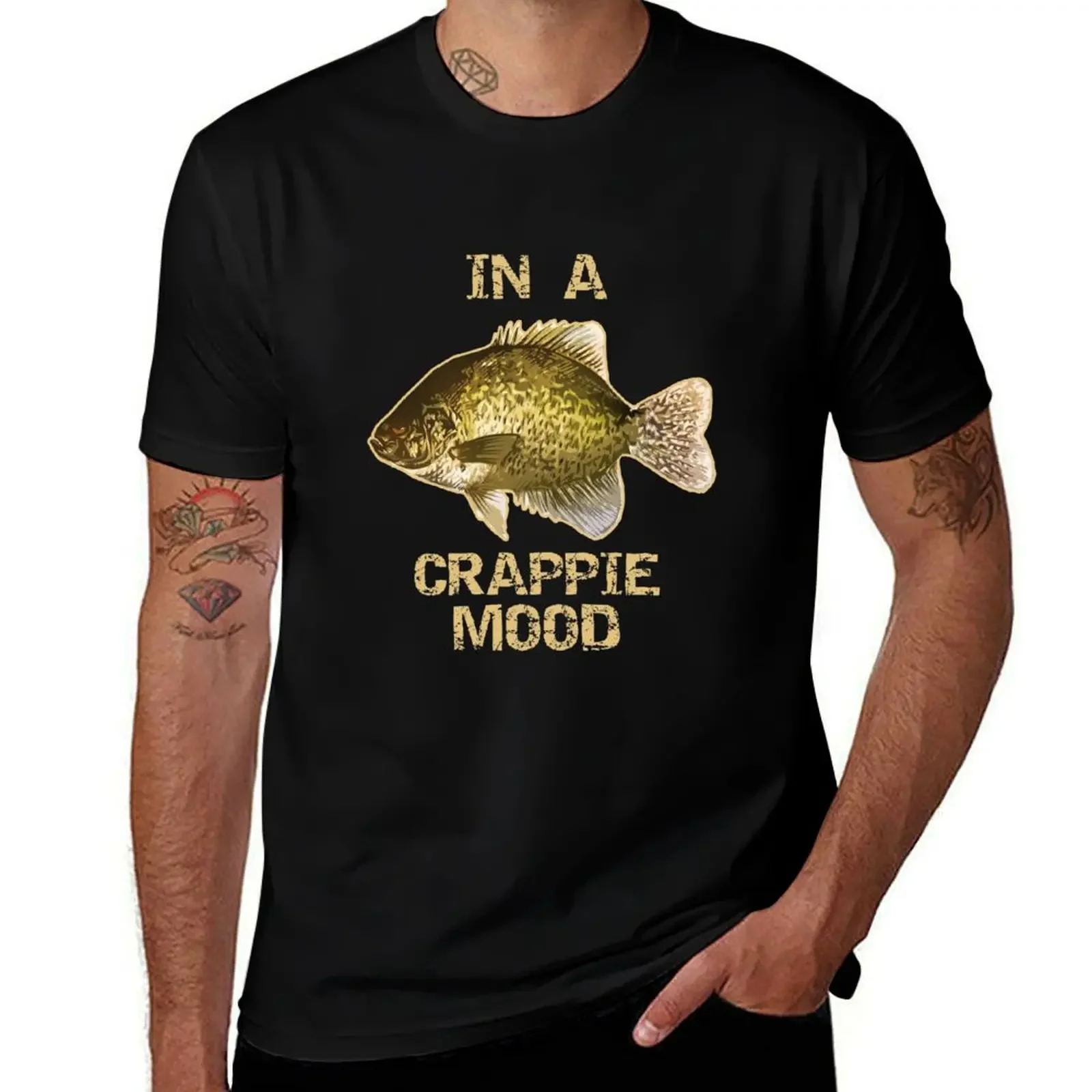 In A Crappie Mood Crappie Fishing T-Shirt blacks cheap stuff Funny t-shirts custom shirt mens clothing