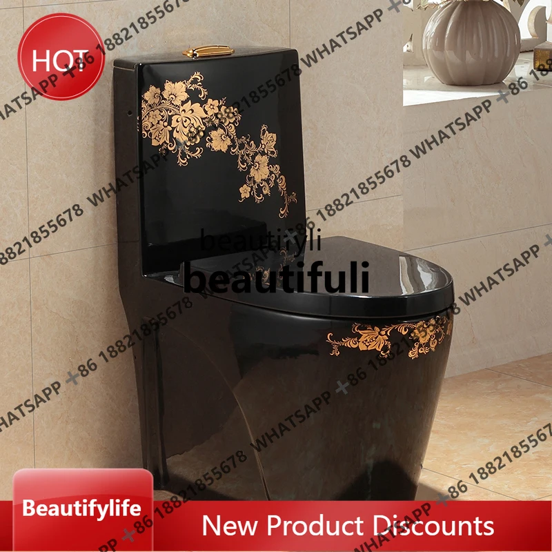 

Retro Super Swirling-Style Flush Toilet European-Style Golden Toilet Ceramic Water-Saving Deodorant