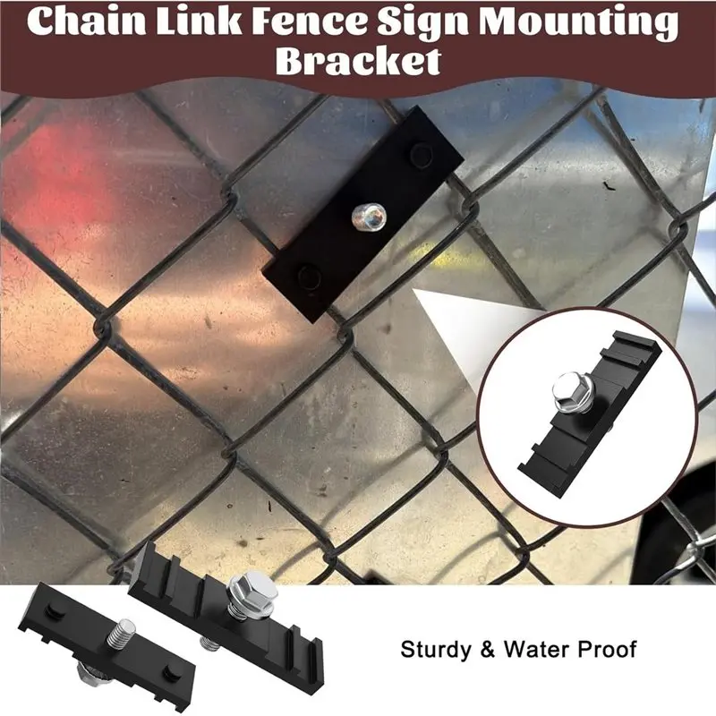 PZHI 24Pcs Heavy Duty Chain Link Fence Sign Mount Clips with Bolts Nuts for Banners Outdoor