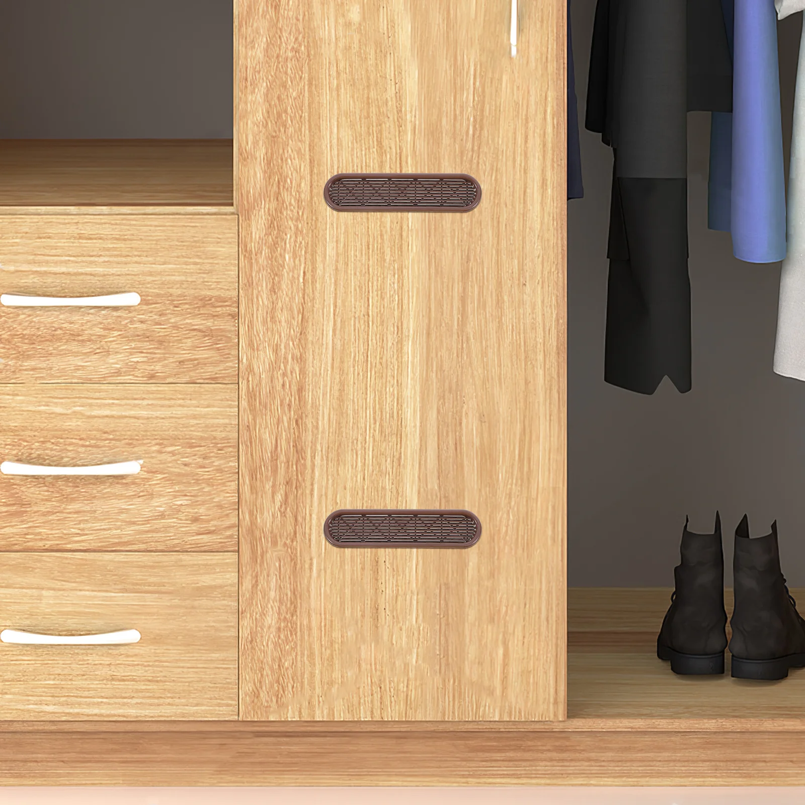 

4Pcs Closet Air Vent Cover Contemporary Design Ventilation Grille for Furniture Moisture Prevention Easy Install Heat
