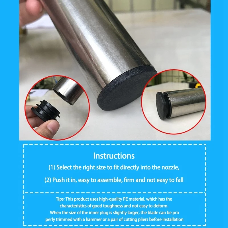 48Pack Chair Table Legs Plug 22Mm Diameter Round Plastic Cover Thread Inserted Tube To Protect The Floor And Bumps