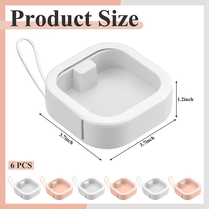 6Pcs Hair Tie Organizer Dispenser Portable Travel Holder Cotton Swabs Dispenser (Pink+White) image 6