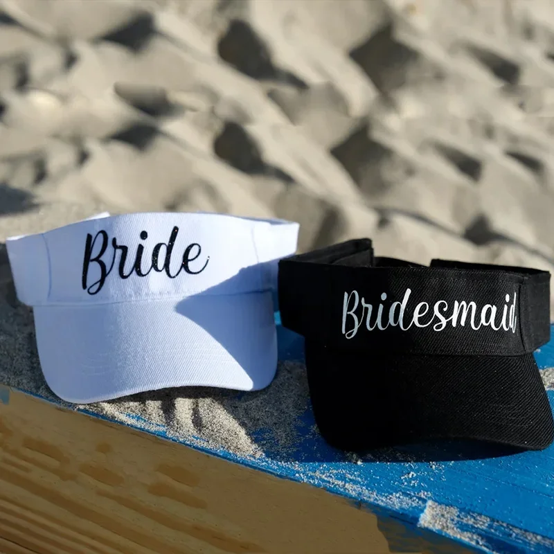 Bride Bridesmaid Visors Hat beach pool summer wedding Bach weekend Bachelorette hen Party bridal shower decoration proposal Gift