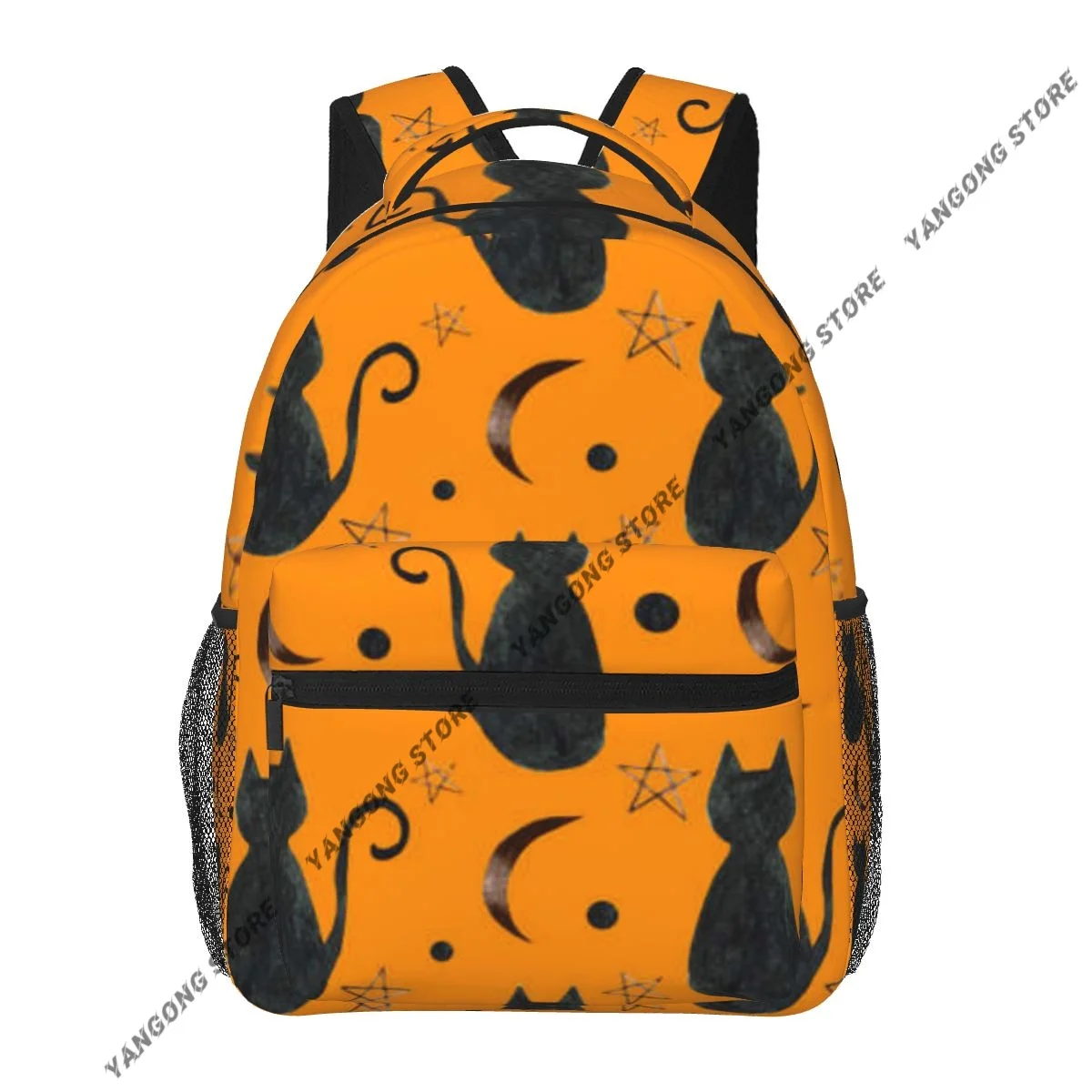 Teenager Bookbag Backpack Travel Bag Mystical Black Cat Stars Moon Backpack For Laptop School Bags