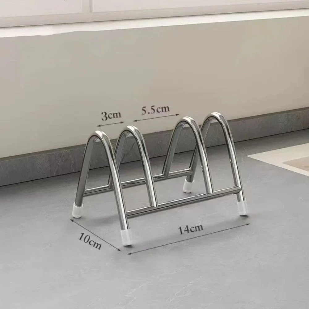 Stainless Steel Pot Lid Storage Rack Rustproof Moisture-proof Cookware Holder Anti-slip Space Saving
