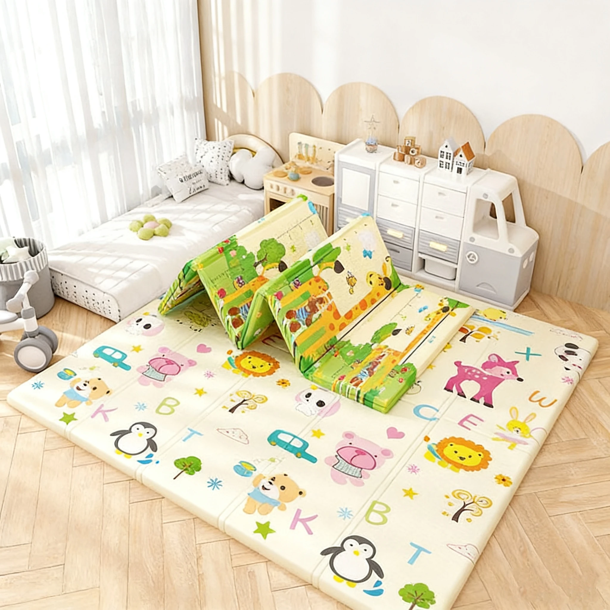 Soft Rug Nursery - Katlanabilir Toksik Olmayan Bebek Oyun Matı