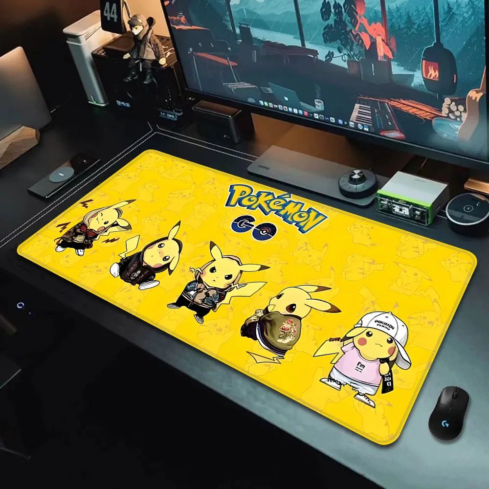 Podkładka pod mysz Anime drukowanie HD gracze komputerowi krawędź blokująca antypoślizgowa podkładka pod mysz XXL90x40cm klawiatura PC Pokemony podkładka na biurko