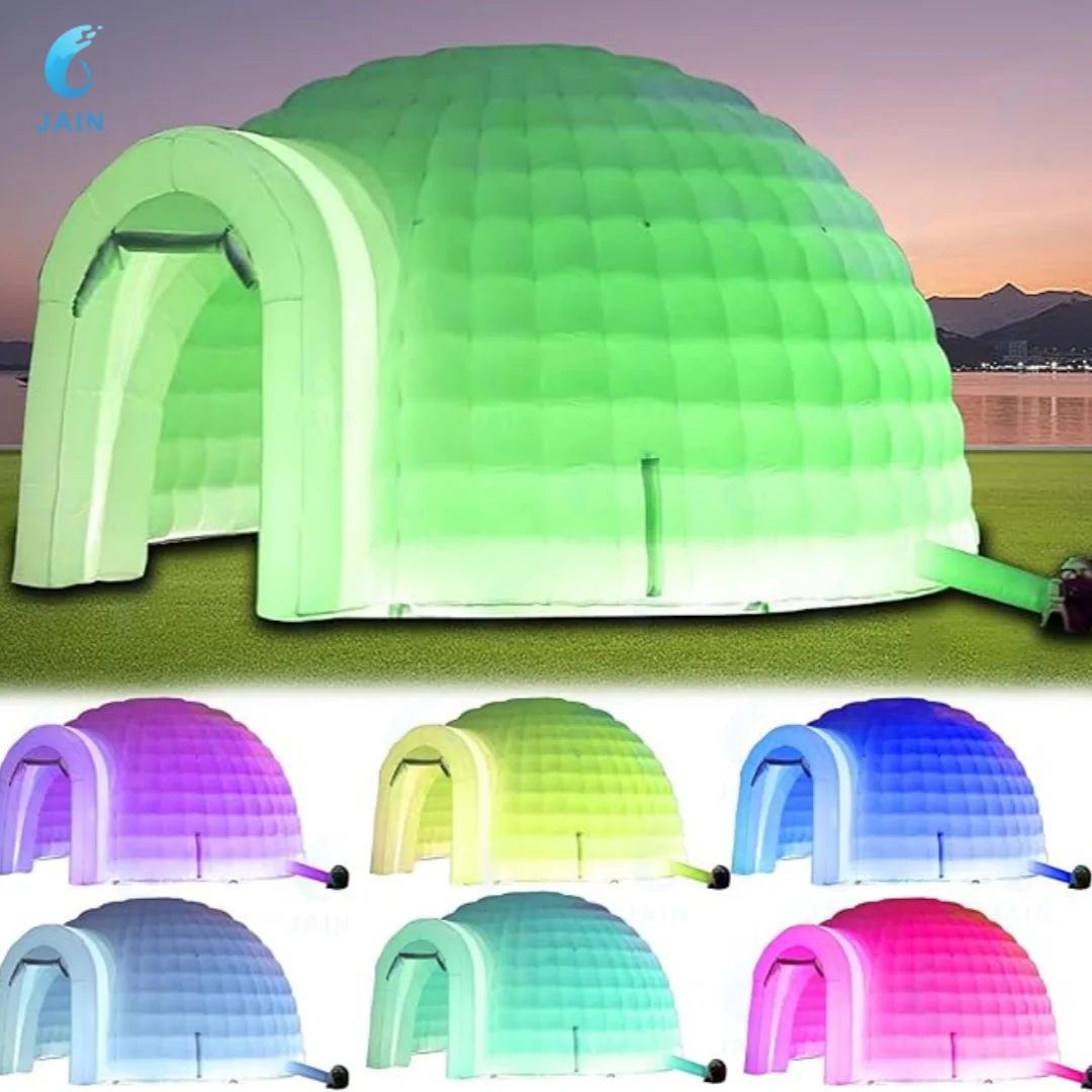 Inflatable Igloo Dome with Blower, Outdoor Tent for Adult, white camping inflatable tent for Family Party, Picnic, Camping