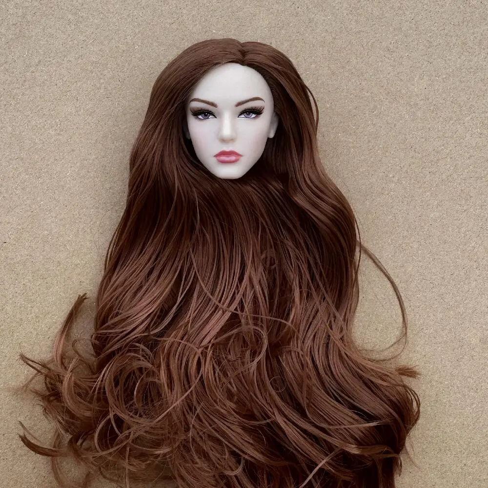 1/6 Modell-Puppenköpfe mit Sommersprossen und buntem Haar, erhältlich in den Hauttönen Braun, Weiß und Beige für die Puppenherstellung. – Detail 29