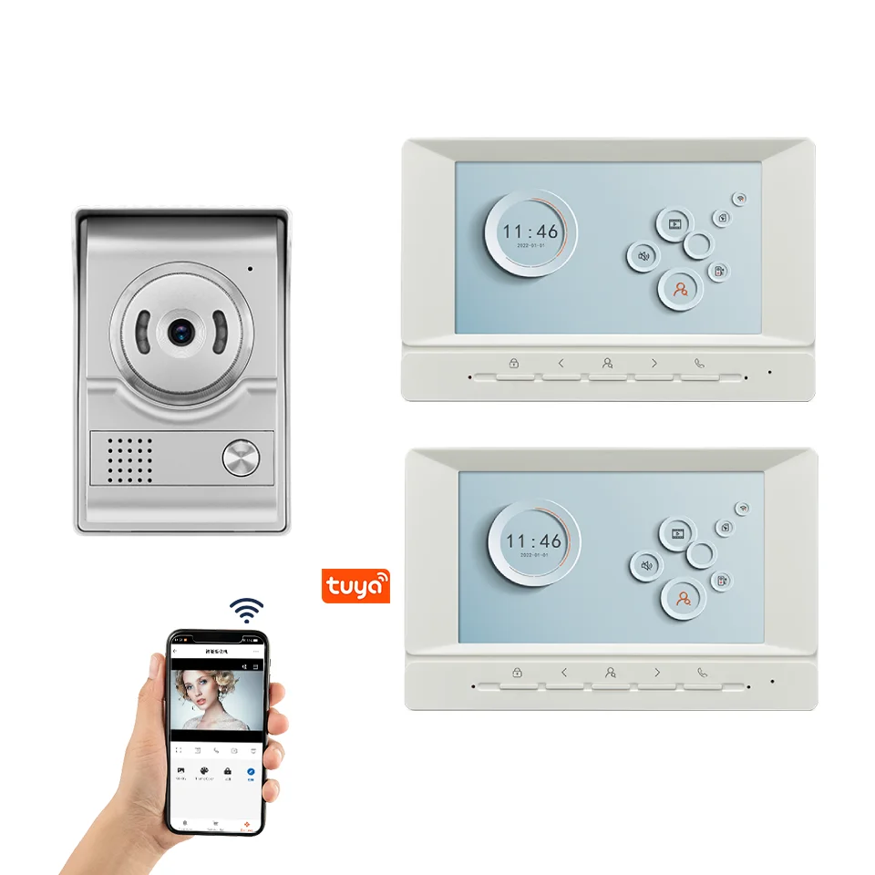 

Tuya Smart Life 1080P Wi-Fi видеодомофон AHD 1080P видеодомофон 7-дюймовый WIFI монитор 1-2 комнаты видеодомофон для квартиры