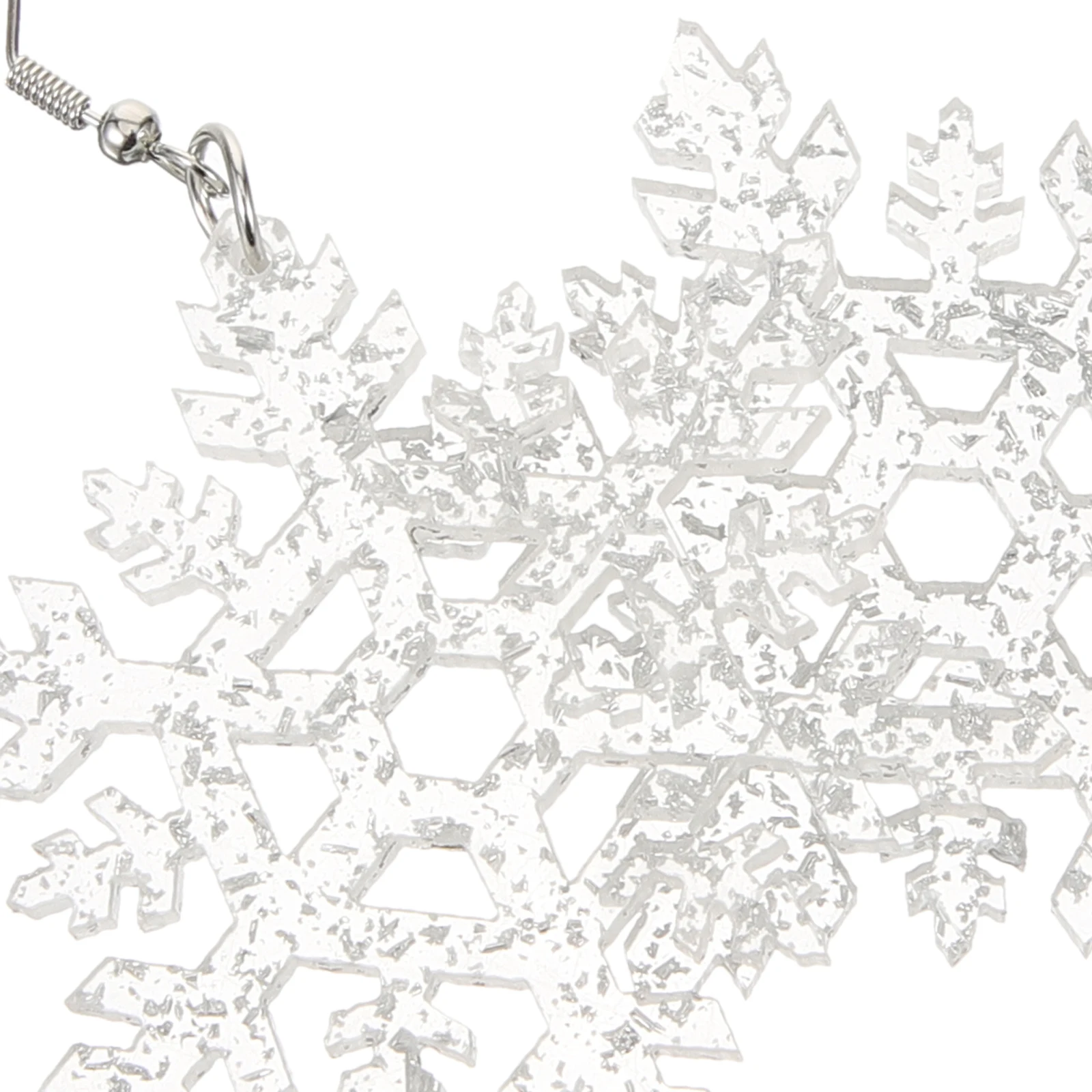 2 pares de brincos de prata floco de neve lantejoulas amuletos de gota de Natal joias da moda para mulheres miss