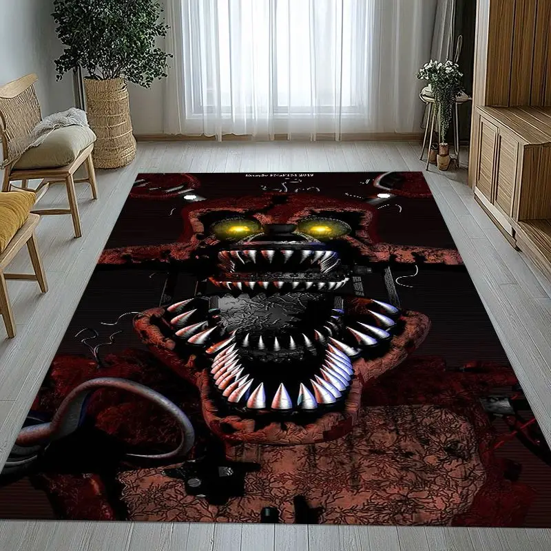 Horror Game F-FNAF Fazbear Soft Non-Slip Large Area Rug for Living Room,Bedroom Playroom Carpet Mat for Sofa,Home Decor Gift