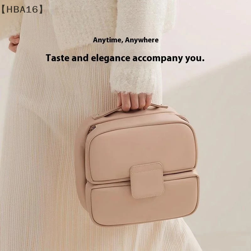 〔HBA16〕 Foldable Makeup Brushes Cosmetic Tools Organizer Cosmetic Bag With Multiple Compartments Travel Toiletry Storage Pouch