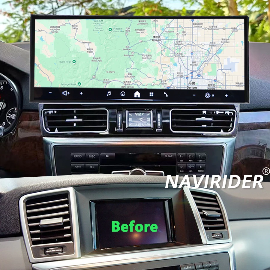 15.8inch Touch Screen For Benz ML W166 GL X166 GLE GLS 2013-2015 Multimedia Display Wireless Carplay Navigation Android Auto