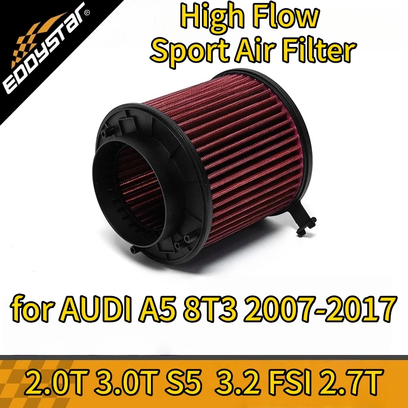 

Спортивный воздушный фильтр с высоким расходом для AUDI A5 8T3 2007-2017 2.0T 3.0T S5 TDI quattro 3.2 FSI 2.7T Моющиеся гоночные впускные фильтры