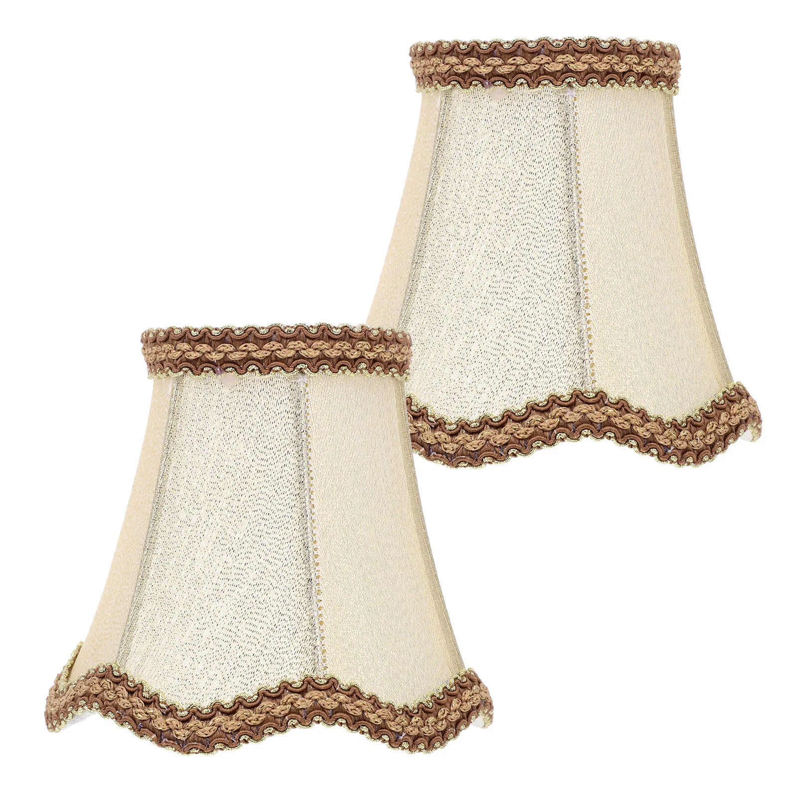 

2Pcs Cloth Lampshade Scallop Bell Clip on Lamp Cover for Chandelier Table Floor Lamp Soft Ambient Lighting Decorative